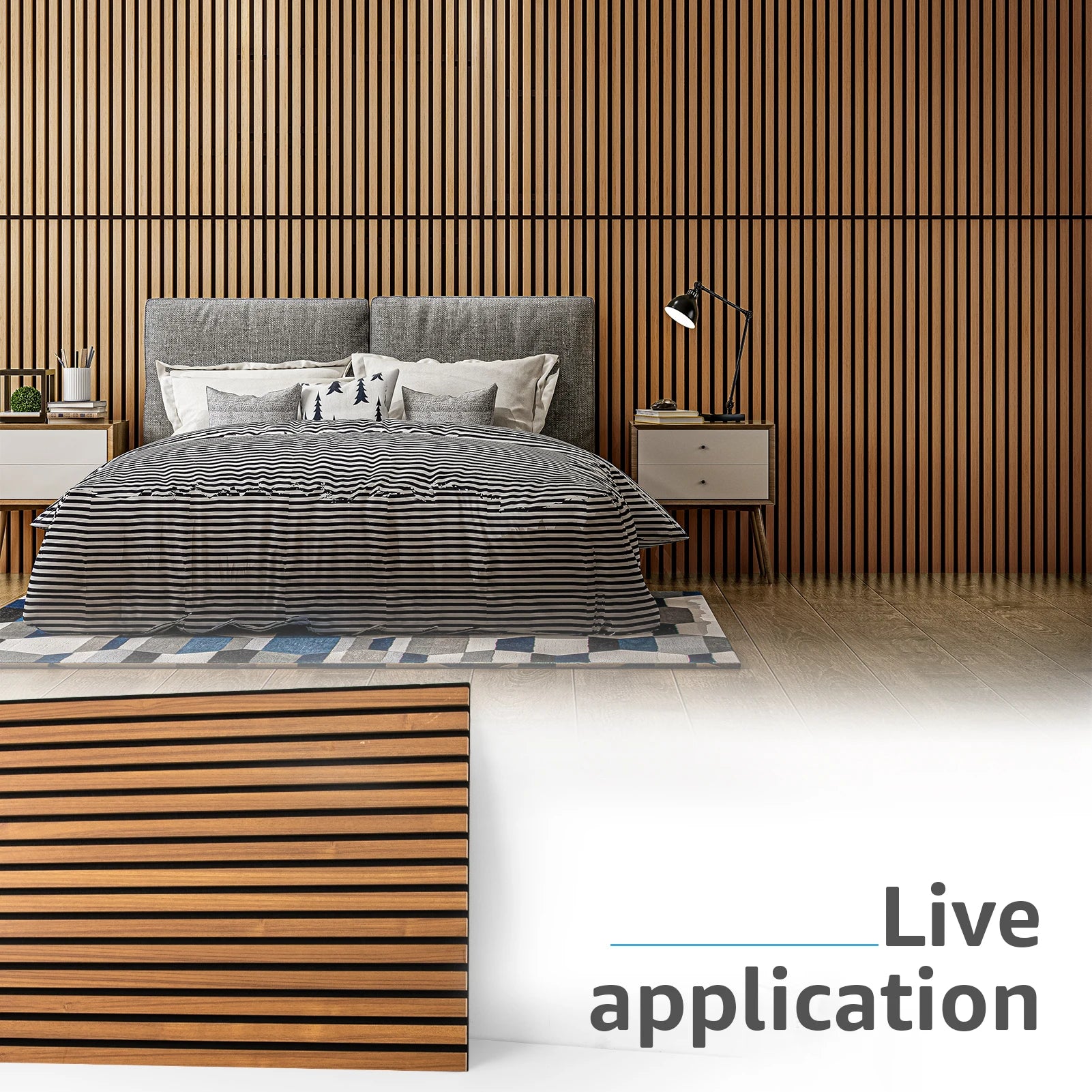 Art3D Walnut Slat Acoustic Wall Panel 🎙️🤎✨ | 3D Fluted Sound-Absorbing Wood Finish
