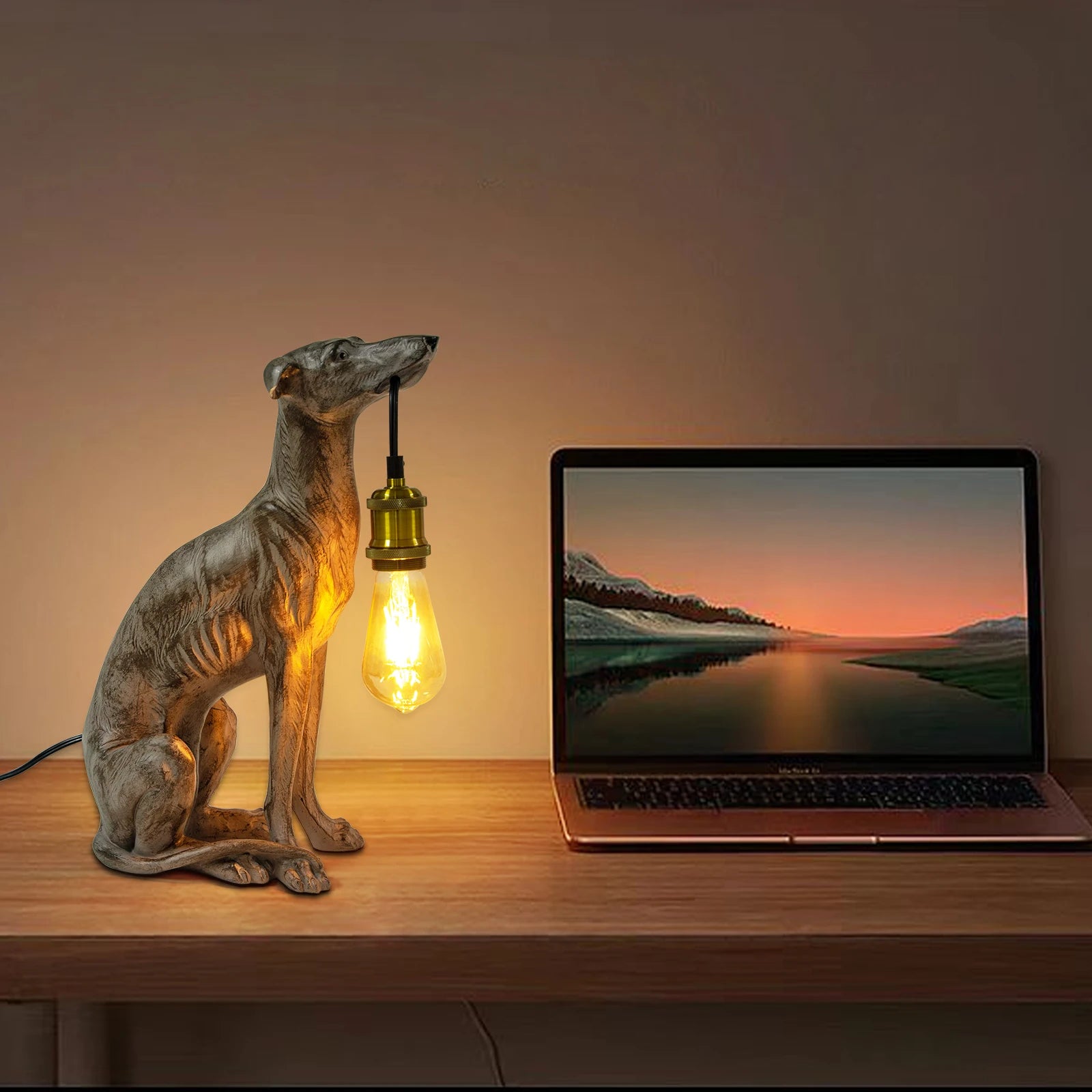 Dog Cable Holder Table Lamp 🐶💡✨ | Cute Decorative Light Sculpture