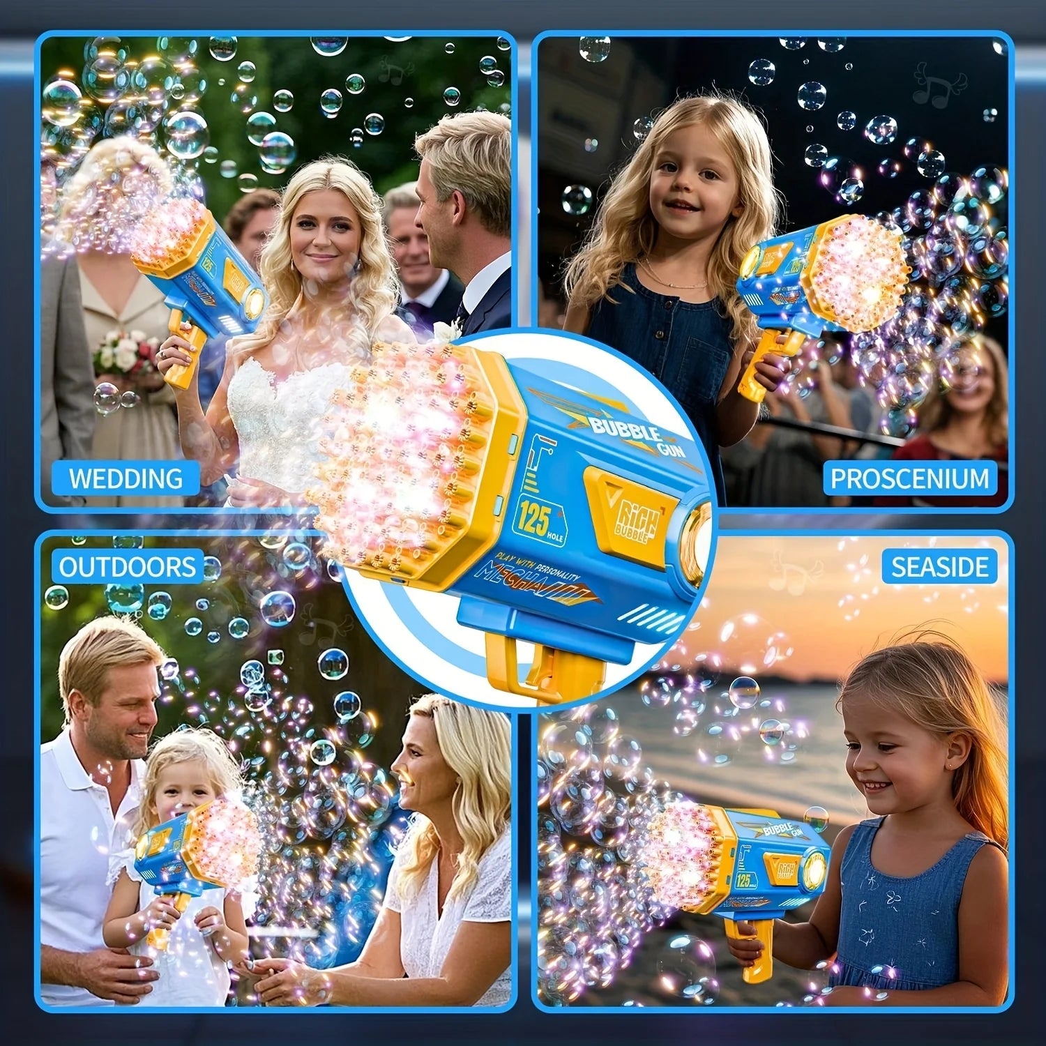 60-Hole Bubble Blaster 🫧🚀✨ | Super High-Power Bubble Gun (Blue/Purple)