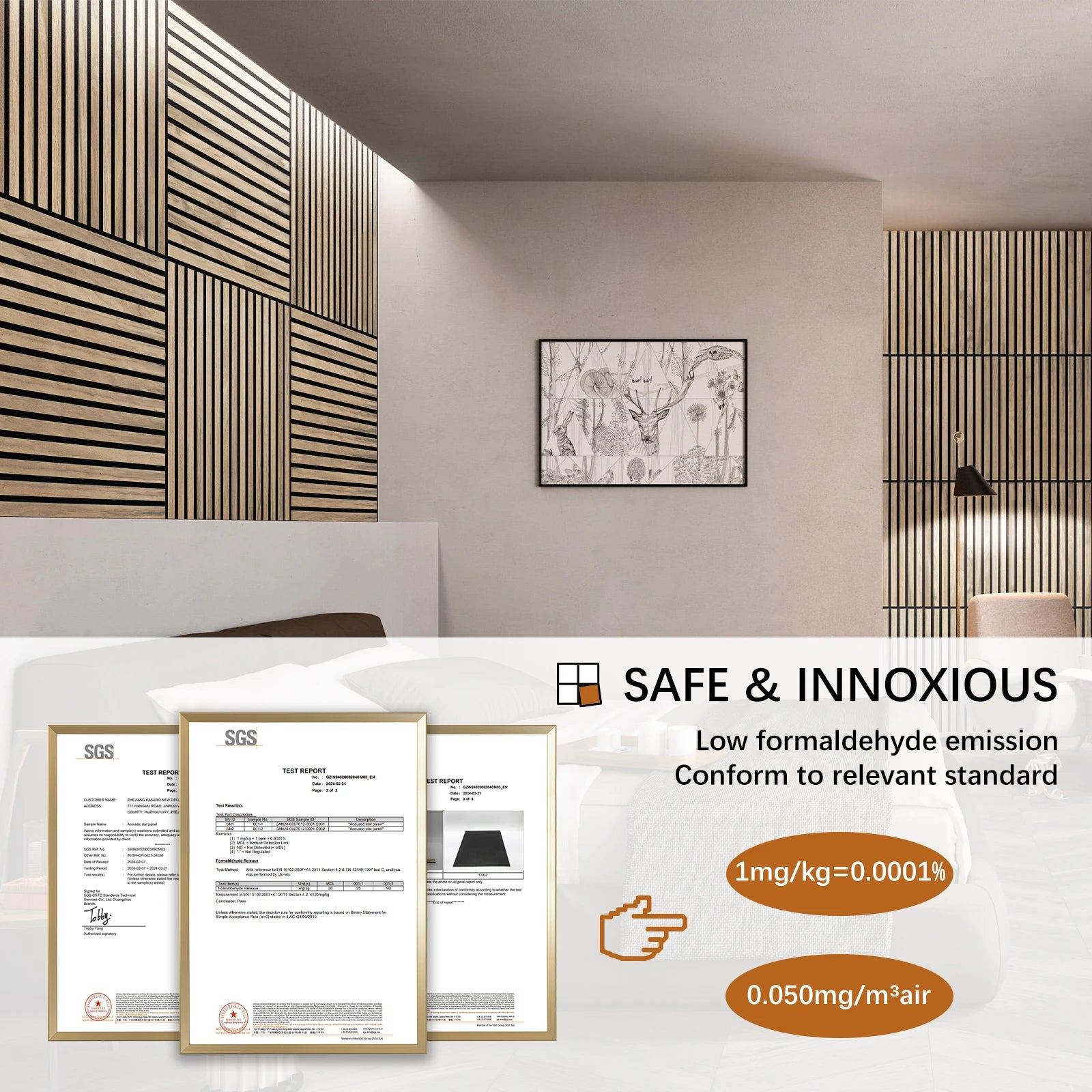 Wood Slat Acoustic Wall Panels (4-Pack) 🎙️🪵 | Natural Veneer Sound Panels (Oak/Walnut)