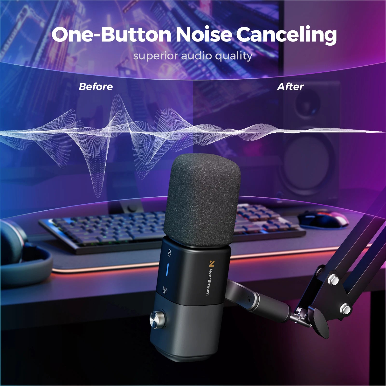 NearStream Pro USB/XLR Condenser Microphone 🎙️✨ | Boom Arm Mic for Streaming & Podcast