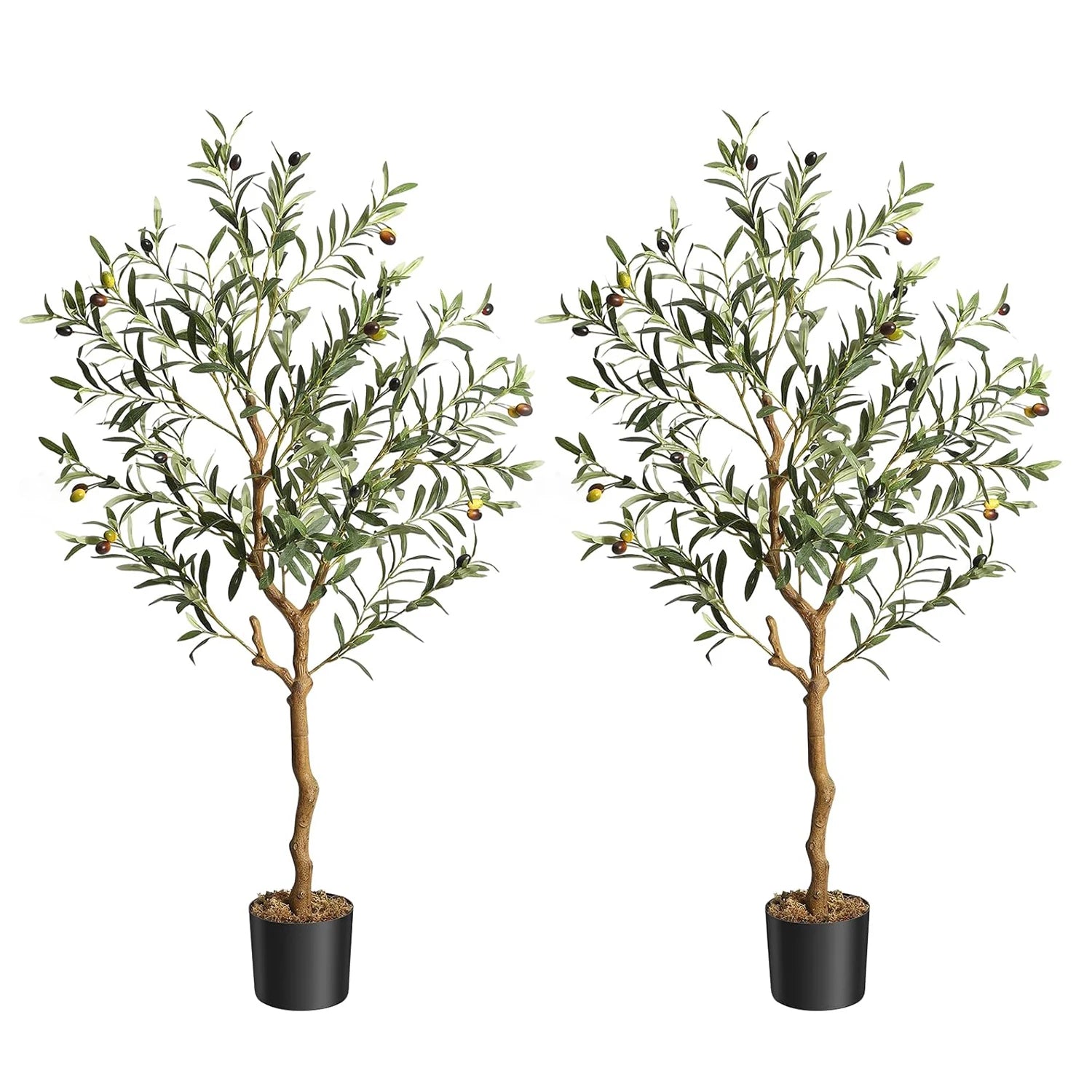 Artificial Olive Tree 🌿🫒 | 4–6FT (Single or 2-Pack + Basket Options)