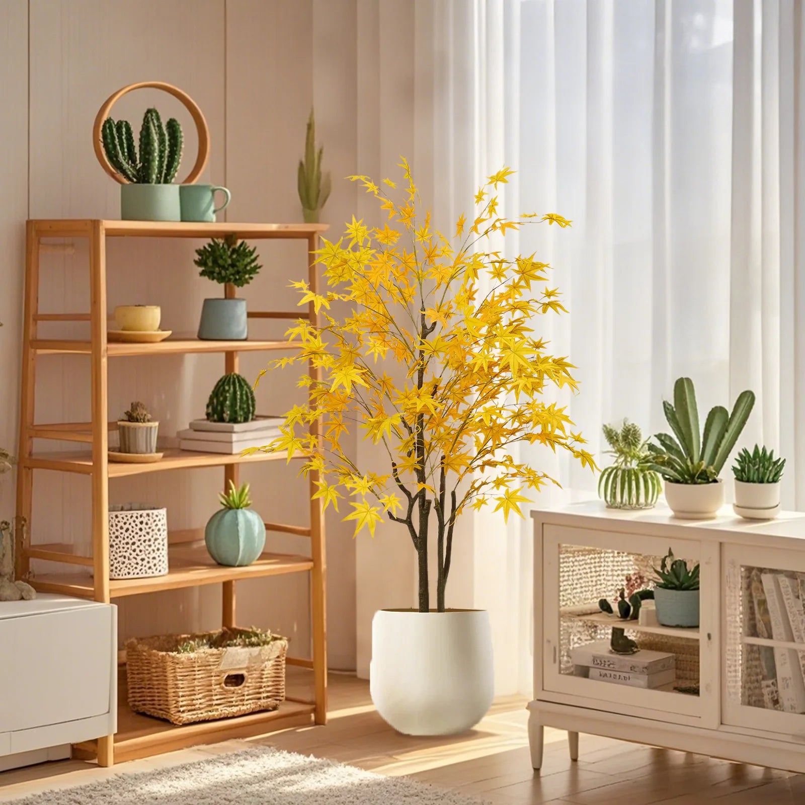Artificial Yellow Maple Tree 🍁💛 | Faux Maple Leaves w/ Planter (120cm / 150cm)