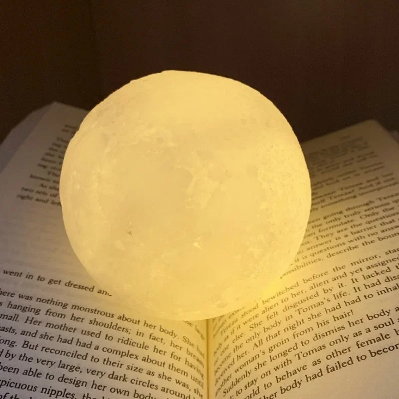8cm Mini Moon Lamp 🌙✨ | LED Night Light (Yellow / Color / White) Gift Idea 🎁