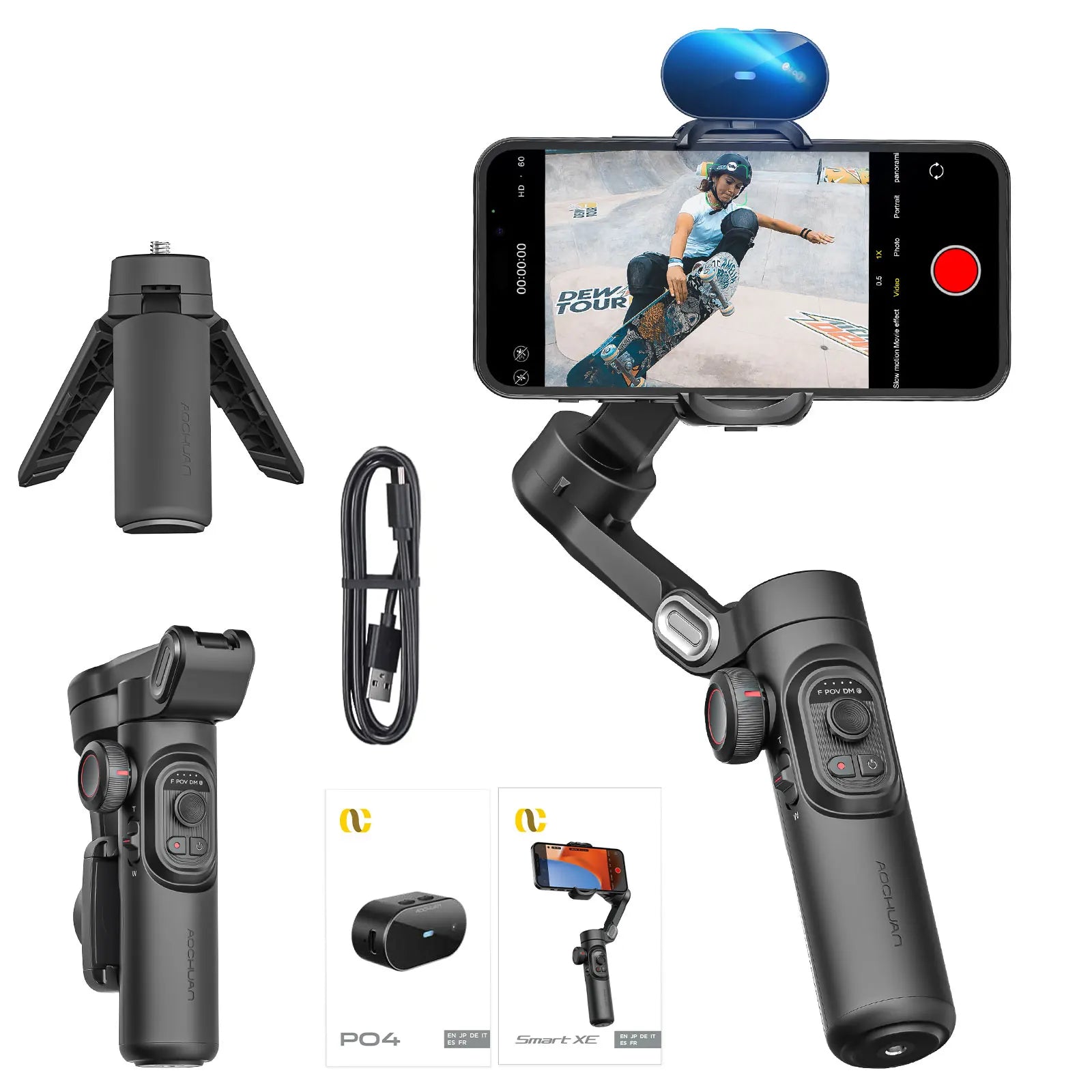 Smart XE AI Gimbal Stabilizer 🤳✨ | No-App Face Tracking + Gesture Control (TikTok/YouTube)