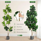 Artificial Fiddle Leaf Fig Tree 🌿✨ | Realistic Faux Ficus (4–7FT)