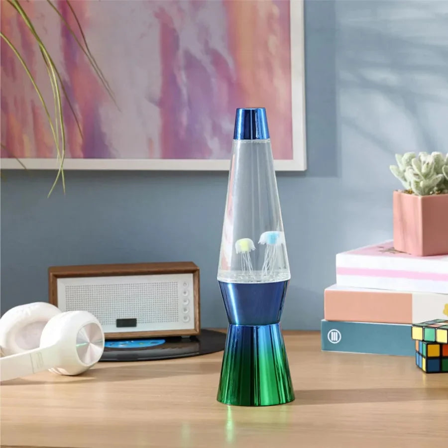 13” Jellyfish Motion Table Lamp 🪼✨ | Blue/Green Gradient (Rechargeable USB)
