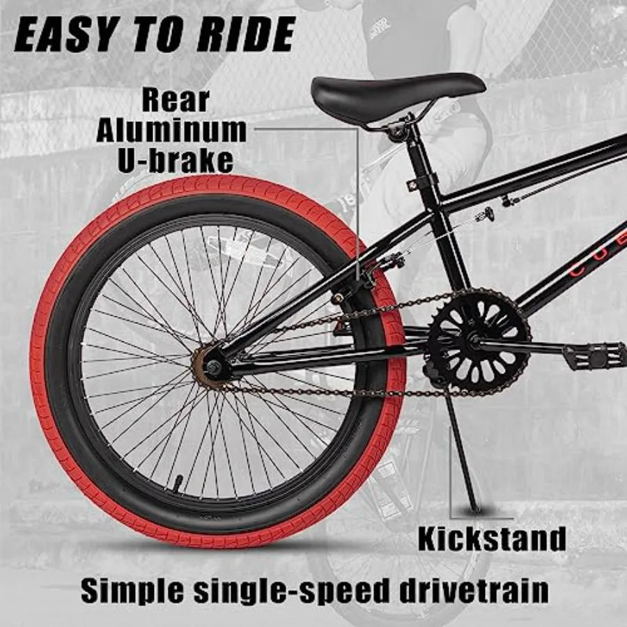 🚴‍♂️🔥 Freestyle BMX Bike – Red & Black (18”–20”) | Perfect for Tricks & Jumps
