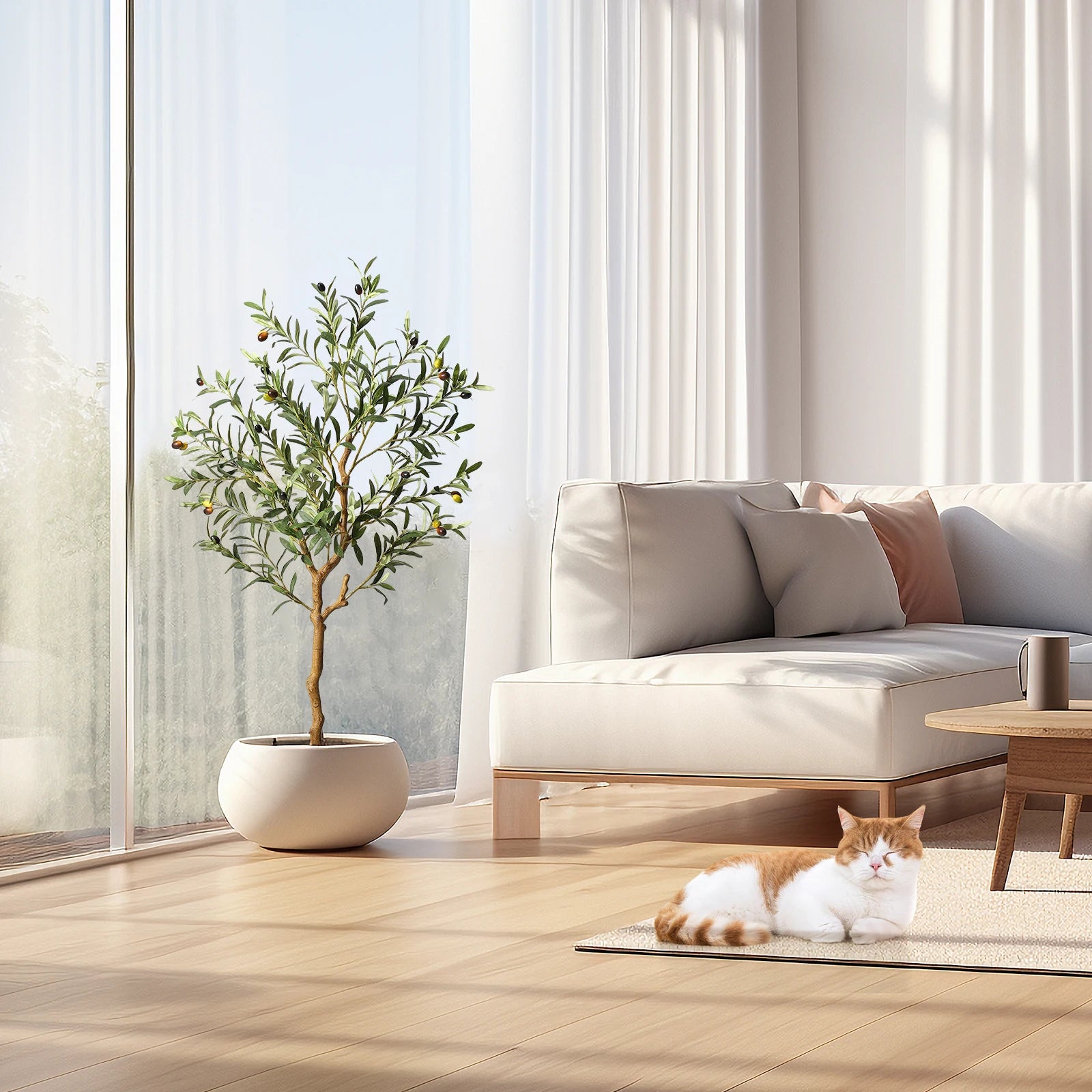 Artificial Olive Tree 🌿🫒 | 4–6FT (Single or 2-Pack + Basket Options)