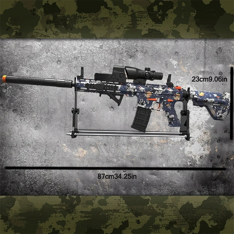 HK416-Style Gel Splatter Blaster Toy 💦🎯 | “Full Configuration” Outdoor Set + Safety Glasses