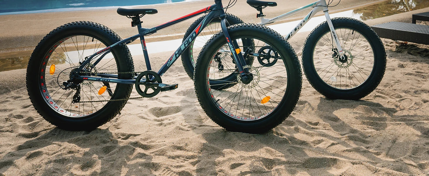 🚲 Fat Tire Mountain Bike – Shimano 7-Speed, Dual Disc Brakes (20” / 24” / 26”)