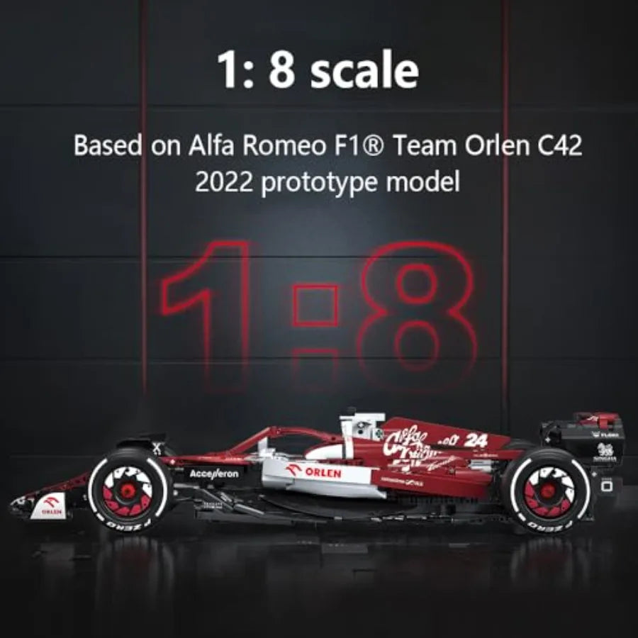 1:8 Alfa Romeo F1 Race Car Building Kit 🏎️✨ | 1868-Piece 2022 Model (Super Detailed)