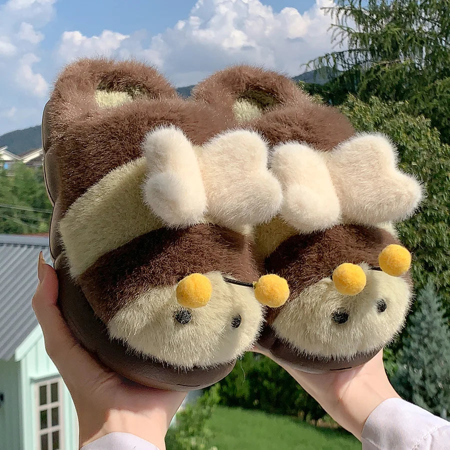 🐝💛 Bee Slippers – Cute & Cozy Unisex Home Slippers (Funny & Soft)