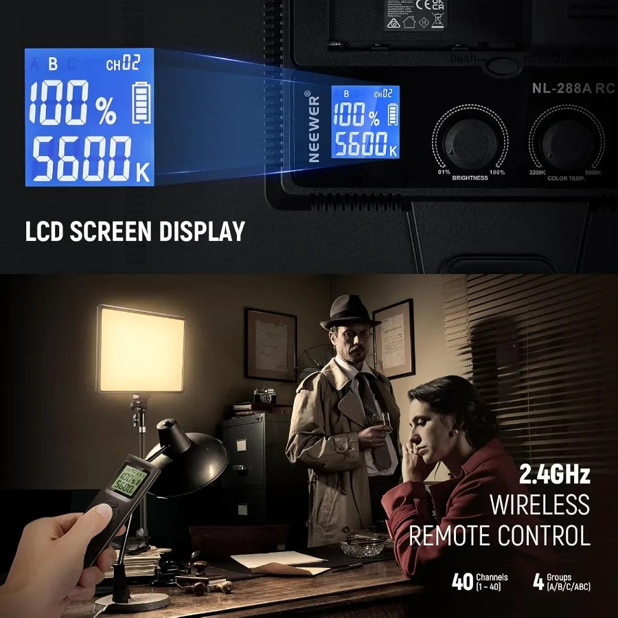 45W LED Video Light Panel 🎥✨ | Remote Control + 3200K/5600K (CRI 97+)