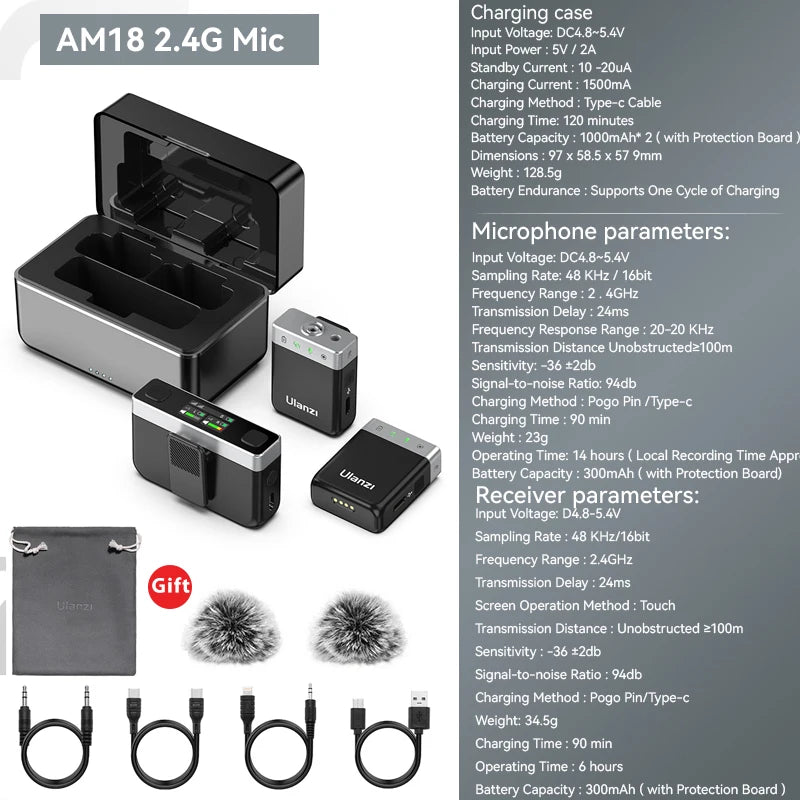 UMIC AM18 2.4G Wireless Lavalier Mic 🎤📱✨ | For iPhone, Android, Camera & PC (Vlog/Podcast)