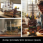 Flying Dutchman Pirate Ship Model 🏴‍☠️⛵✨ | Large Display Ship (85cm x 60cm)