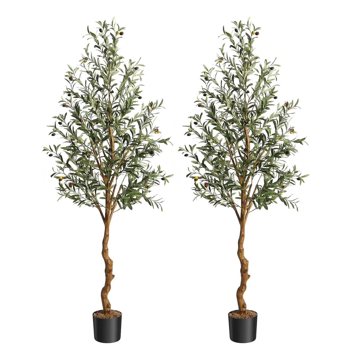 Artificial Olive Tree 🌿🫒 | 4–6FT (Single or 2-Pack + Basket Options)