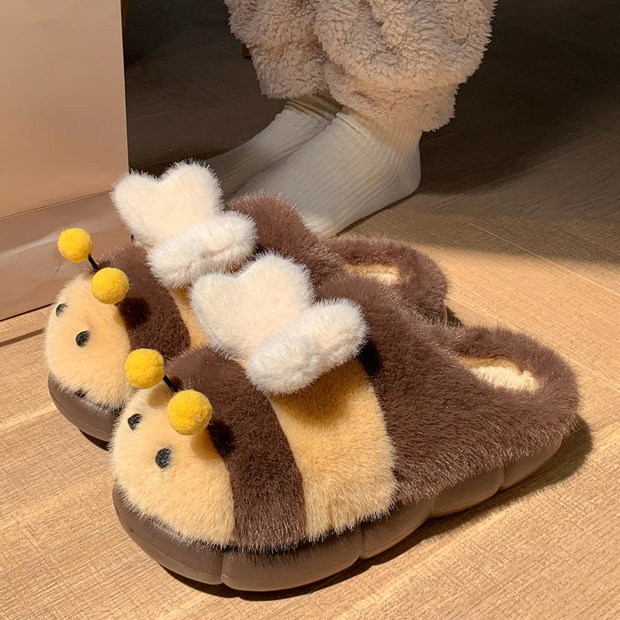 🐝💛 Bee Slippers – Cute & Cozy Unisex Home Slippers (Funny & Soft)