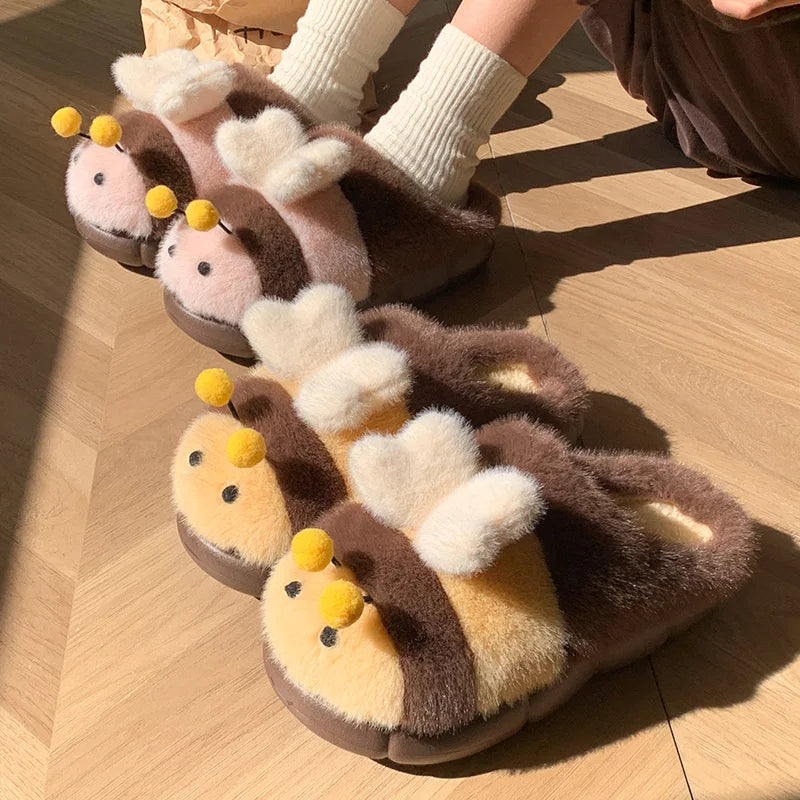 🐝💛 Bee Slippers – Cute & Cozy Unisex Home Slippers (Funny & Soft)