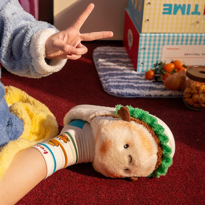 🍔🍟😆 Funny Food Slippers – Bao/Baosi, Fries Bag & Snack Faces (Unisex Indoor Slippers)