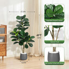 Artificial Fiddle Leaf Fig Tree 🌿✨ | Realistic Faux Ficus (4–7FT)