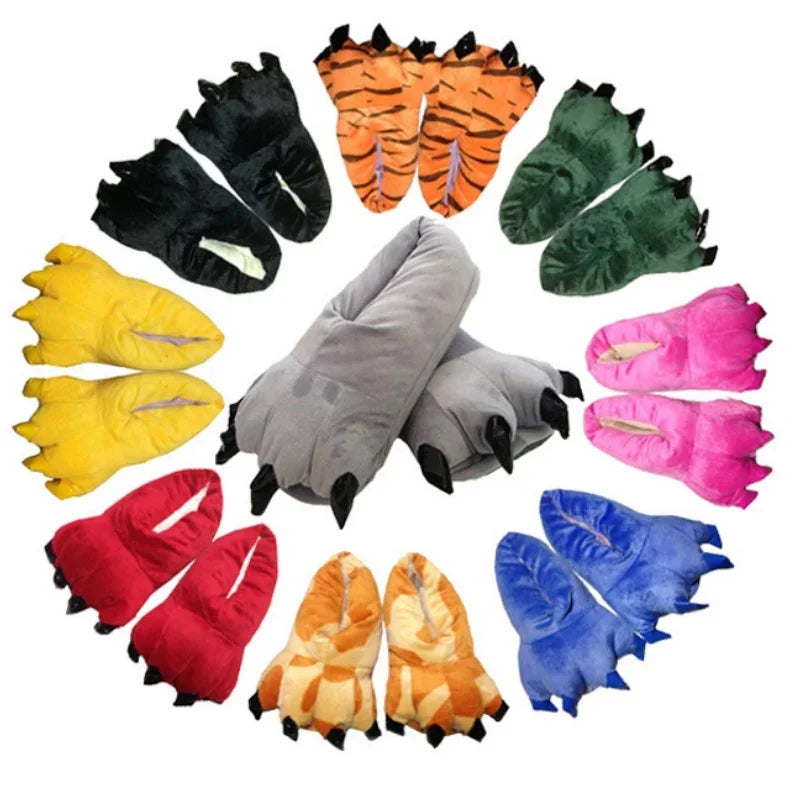 🐉🐾 Unisex Dragon Paw Slippers – Soft Winter Indoor Slippers (Kids & Adults)