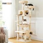 Large Cat Tree Tower 🐱🏡 | Scratching Posts + Hammock + Toys (136/164/184cm)