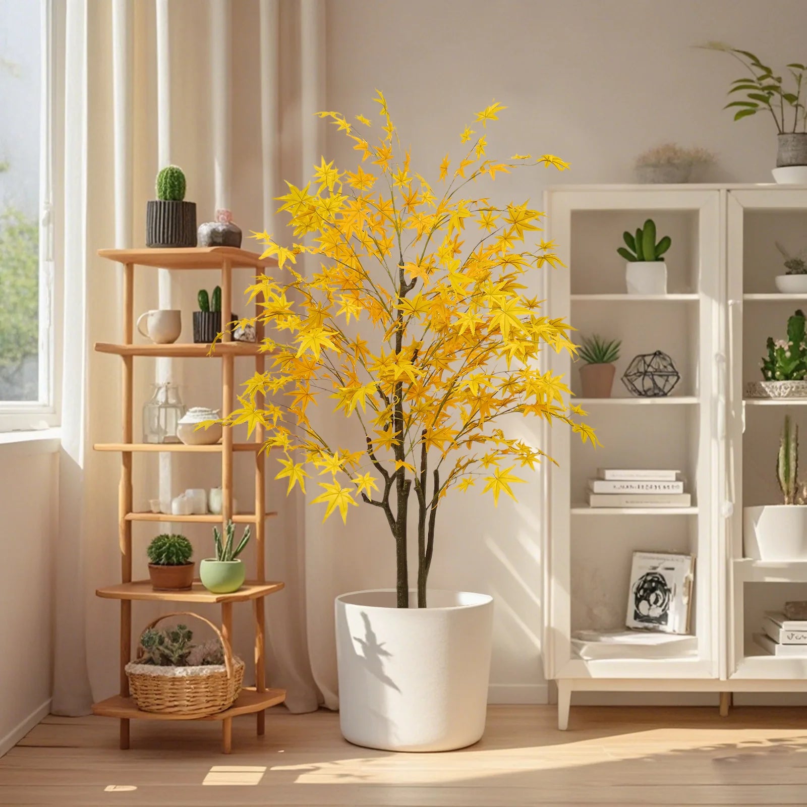 Artificial Yellow Maple Tree 🍁💛 | Faux Maple Leaves w/ Planter (120cm / 150cm)
