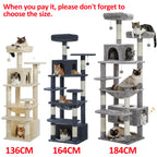 Large Cat Tree Tower 🐱🏡 | Scratching Posts + Hammock + Toys (136/164/184cm)