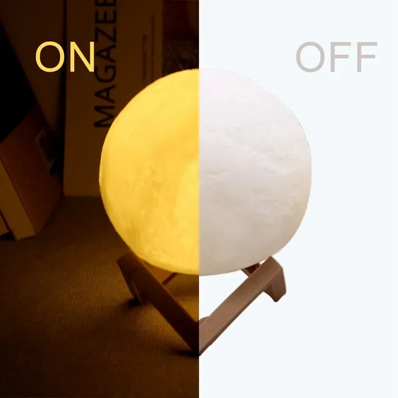 8cm Mini Moon Lamp 🌙✨ | LED Night Light (Yellow / Color / White) Gift Idea 🎁