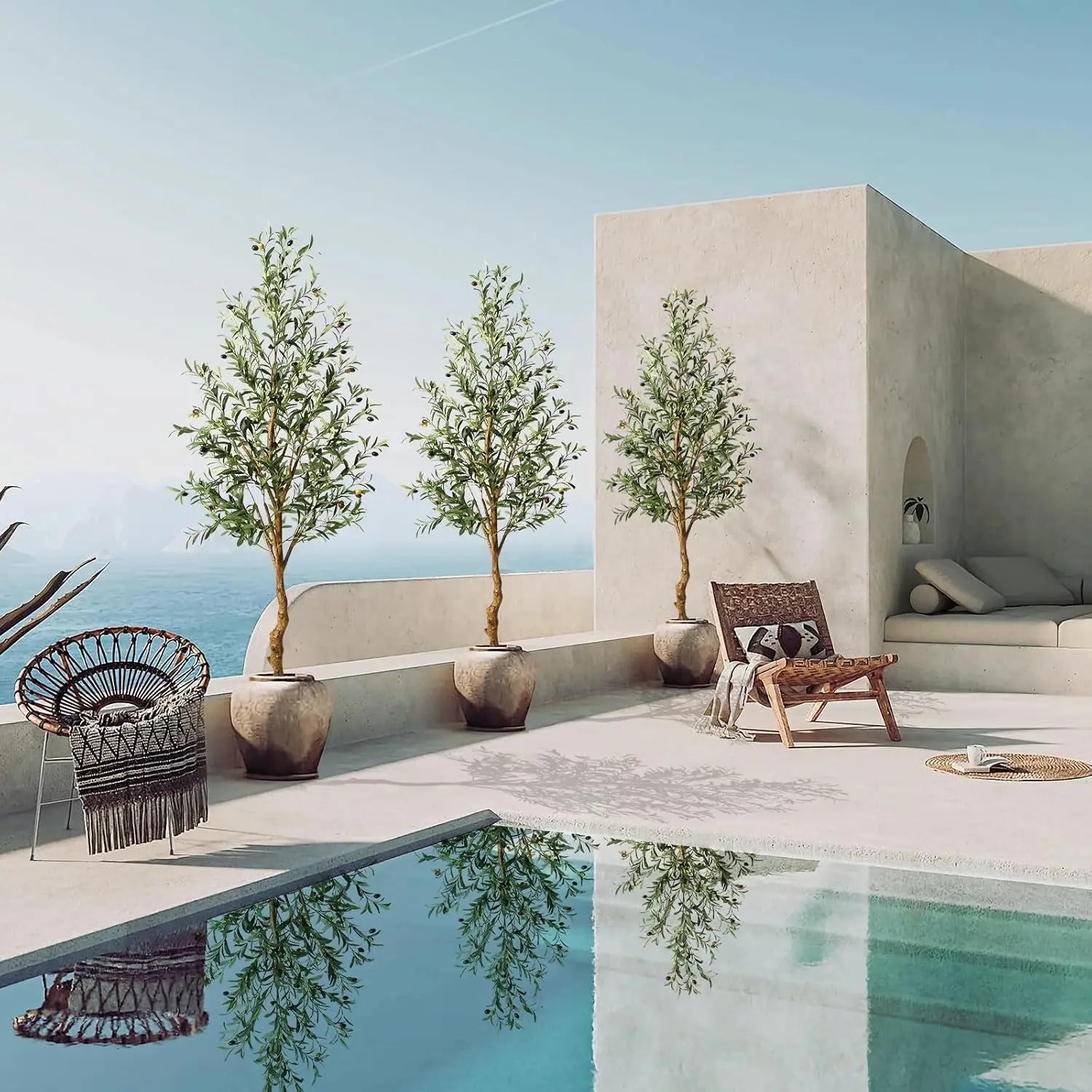 Artificial Olive Tree 🌿🫒 | 4–6FT (Single or 2-Pack + Basket Options)