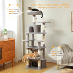 Large Cat Tree Tower 🐱🏡 | Scratching Posts + Hammock + Toys (136/164/184cm)