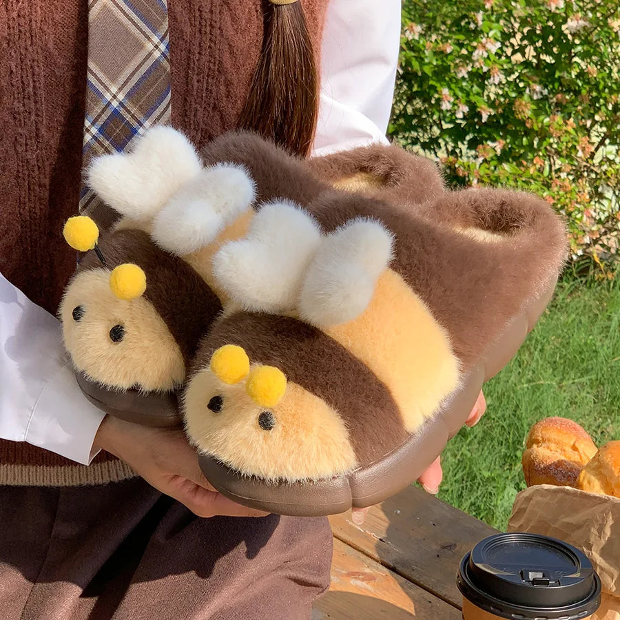 🐝💛 Bee Slippers – Cute & Cozy Unisex Home Slippers (Funny & Soft)