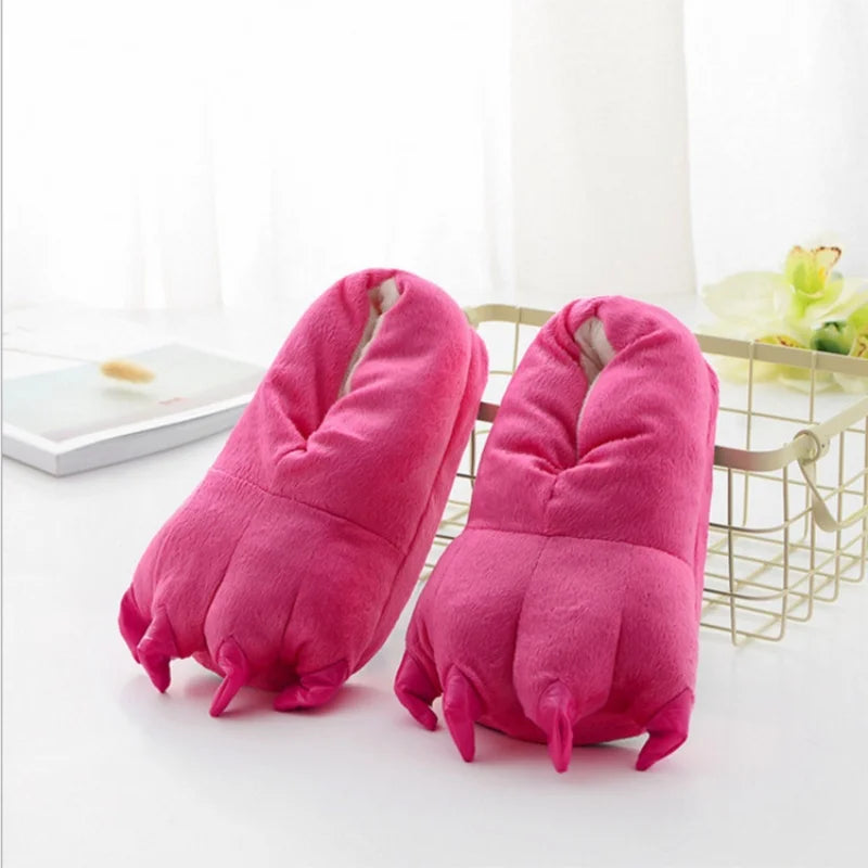 🐉🐾 Unisex Dragon Paw Slippers – Soft Winter Indoor Slippers (Kids & Adults)