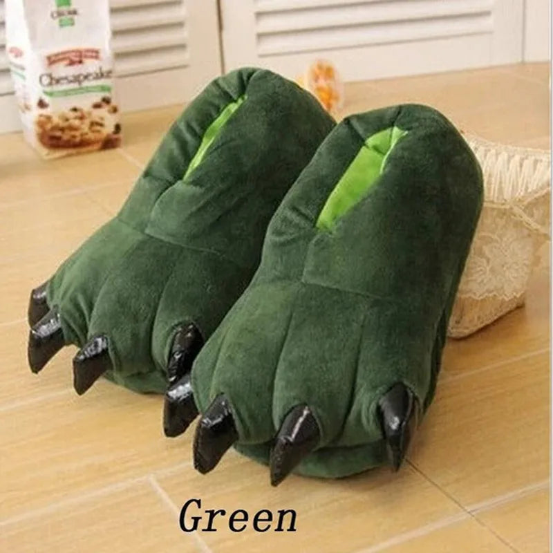 🐉🐾 Unisex Dragon Paw Slippers – Soft Winter Indoor Slippers (Kids & Adults)
