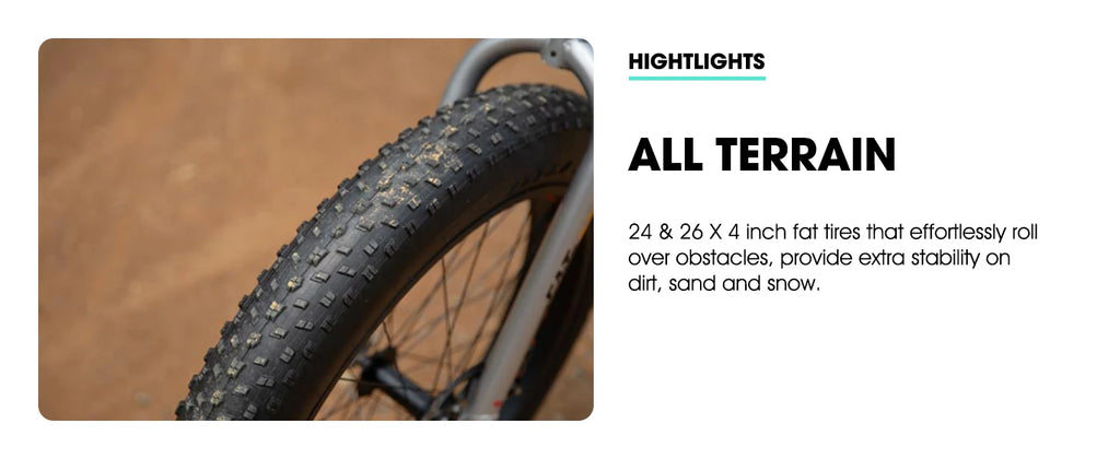 🚲 Fat Tire Mountain Bike – Shimano 7-Speed, Dual Disc Brakes (20” / 24” / 26”)